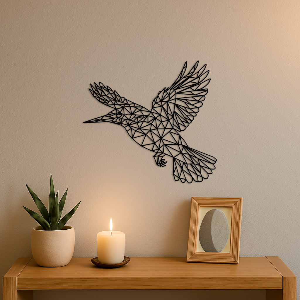 Houten IJsvogel wanddecoratie