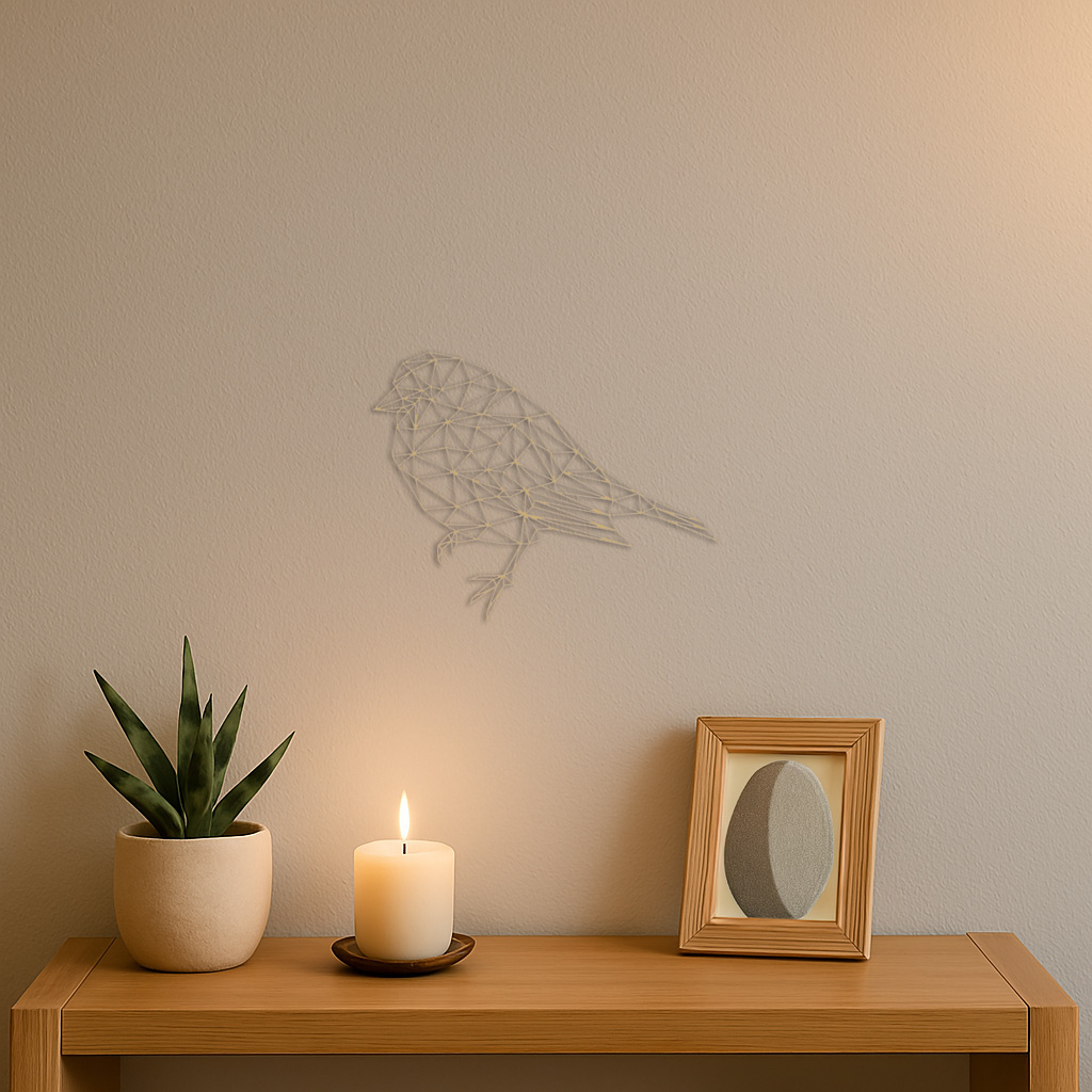 Houten mus wanddecoratie